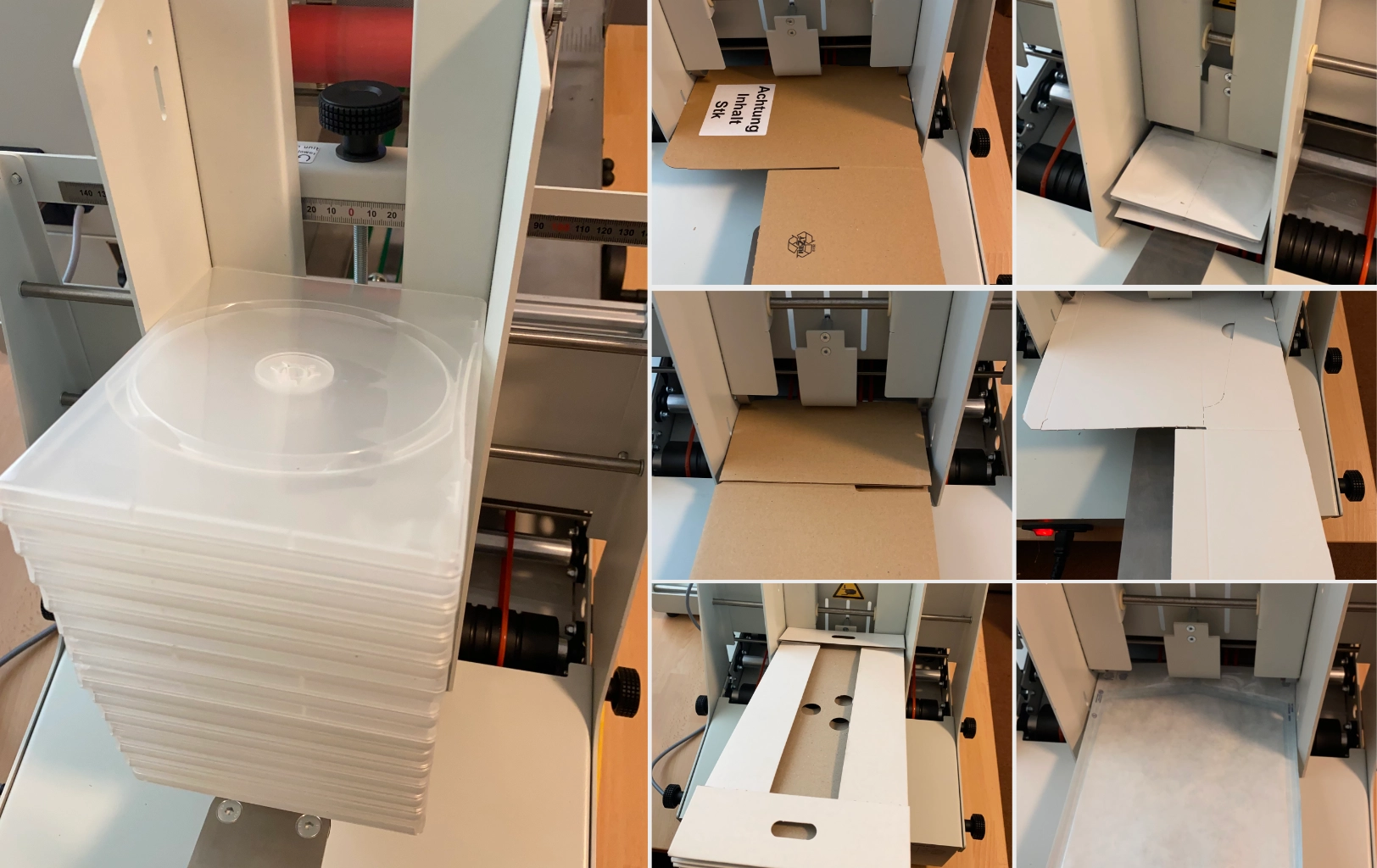 Beispiele für die Flexibilität des Stapeleinzugs der LAB510SII