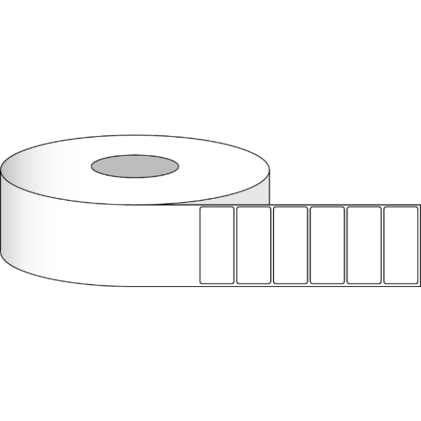 Etikettenrolle -  Paper High Gloss (HG) - Gr&ouml;&szlig;e 76 x 25 mm (3&quot; x 1&quot; ) - 1900 Etiketten - Etikettenrolle 51mm (2&quot;) Kern  /  127mm (5&quot;) Au&szlig;en