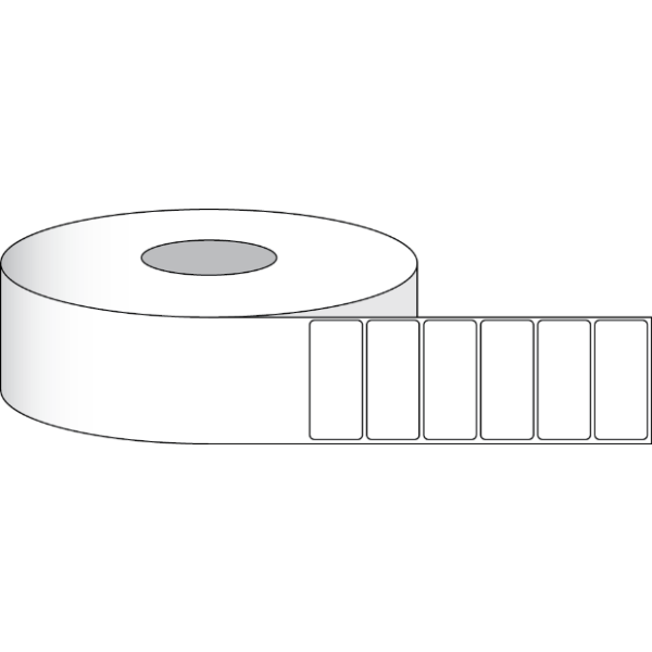 Etikettenrolle -  Paper High Gloss (HG) - Größe 51 x 25 mm (2" x 1" ) - 1900 Etiketten - Etikettenrolle 51mm (2") Kern  /  127mm (5") Außen
