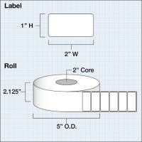 Etikettenrolle - DTM Poly White Matte (PWM) -...