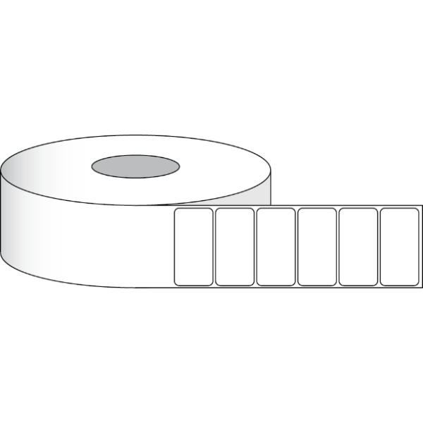 Etikettenrolle -  Poly White Gloss (PWG) - Größe 102 x 51 mm (4" x 2" ) - 1000 Etiketten - Etikettenrolle 51mm (2") Kern  /  127mm (5") Außen
