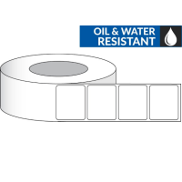 Etikettenrolle -  Poly White Matte (PWM) - Größe 76 x 51 mm (3" x 2") - 1000 Etiketten - Etikettenrolle 51mm (2") Kern  /  127mm (5") Außen