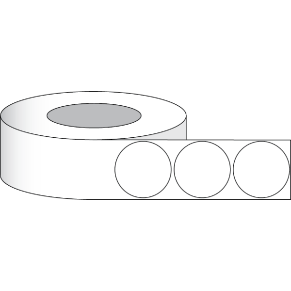 Etikettenrolle -  Paper High Gloss (HG) - Größe 102 mm Rund (4" Rund ) - 625 Etiketten - Etikettenrolle 76mm (3") Kern  /  152mm (6") Außen
