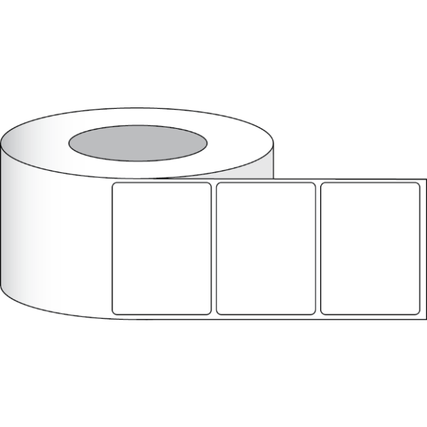 Papier Semi Gloss Etikett 4x3&quot; (10,16 x 7,62 cm) 850 Etiketten pro Rolle 3&quot;Kern