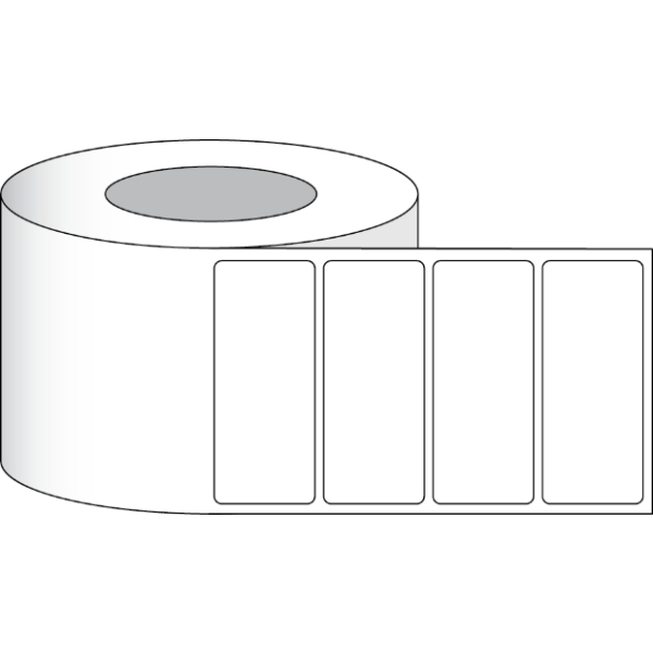 Etikettenrolle -  Paper High Gloss (HG) - Größe 152 x 51 mm (6" x 2" ) - 1250 Etiketten - Etikettenrolle 76mm (3") Kern  /  152mm (6") Außen