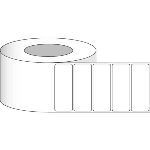 Etikettenrolle -  Paper High Gloss (HG) - Größe 102 x 38 mm (4" x 1.5" ) - 1600 Etiketten - Etikettenrolle 76mm (3") Kern  /  152mm (6") Außen