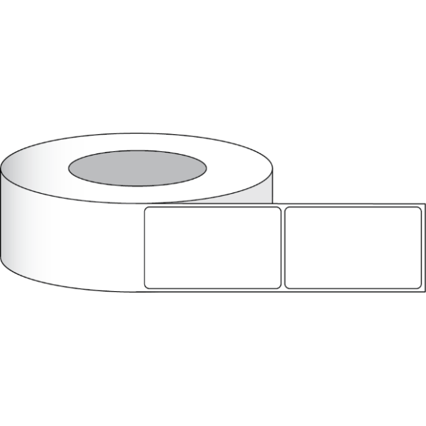 Etikettenrolle - DTM Poly White Gloss (PWG) - Größe 76 x 127 mm - Kern 76 mm