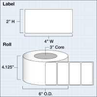 Etikettenrolle - DTM Poly White Gloss (PWG) -...