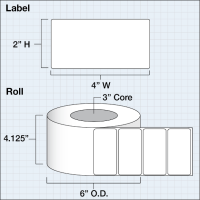Etikettenrolle - DTM Poly White Gloss (PWG) -...