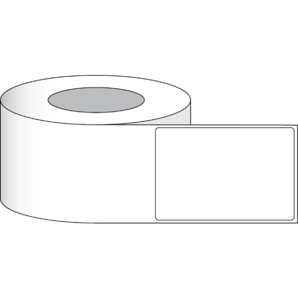 Etikettenrolle -  Poly White Gloss (PWG) - Größe 102 x 152 mm (4" x 6"  ) - 400 Etiketten - Etikettenrolle 76mm (3") Kern  /  152mm (6") Außen