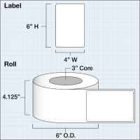 Etikettenrolle - DTM Poly White Gloss (PWG) -...