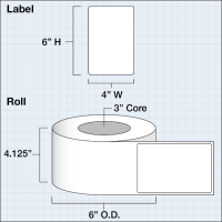 Etikettenrolle -  Poly White Gloss (PWG) -...