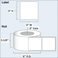 Etikettenrolle - DTM Poly White Gloss (PWG) -...