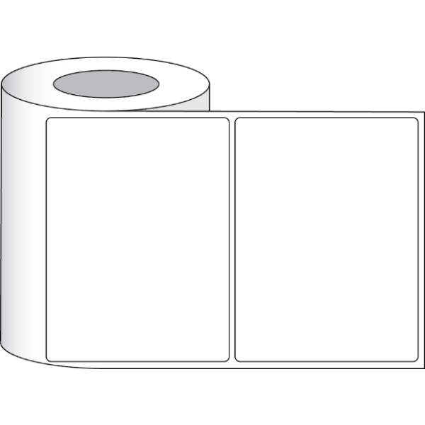 Etikettenrolle -  Poly White Matte Eco (PWME) - Größe 203 x 152 mm (8" x 6" ) - 400 Etiketten - Etikettenrolle 76mm (3") Kern  /  152mm (6") Außen
