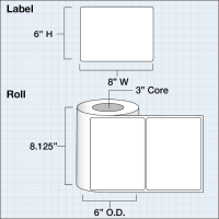 Etikettenrolle - DTM Poly White Matte (PWM) -...