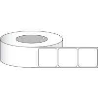 Etikettenrolle -  Poly Clear Closs (PCG) - Größe 51 x 51 mm  (2" x 2") - 1250 Etiketten - Etikettenrolle 76mm (3") Kern  /  152mm (6") Außen