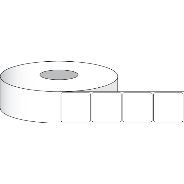 Etikettenrolle -  Paper High Gloss (HG) - Gr&ouml;&szlig;e 38 x 38 mm (1.5&quot; x 1.5&quot; ) - 1600 Etiketten - Etikettenrolle 76mm (3&quot;) Kern  /  152mm (6&quot;) Au&szlig;en