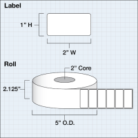 Etikettenrolle - DTM Poly White Matte (PWM) -...