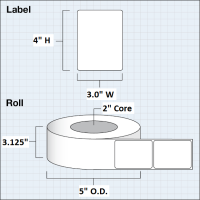 Etikettenrolle - DTM Poly White Matte (PWM) -...