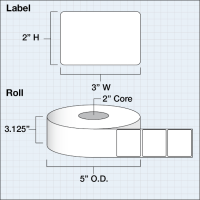 Etikettenrolle - DTM Poly White Matte (PWM) -...