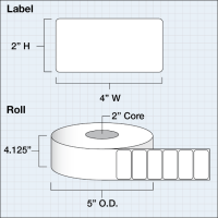 Etikettenrolle - DTM Poly White Matte (PWM) -...