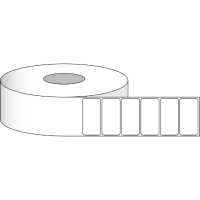 Etikettenrolle -  Poly White Matte (PWM) - Größe 102 x 51 mm (4“ x 2“ ) - 1200 Etiketten - Etikettenrolle 76mm (3") Kern  /  152mm (6") Außen