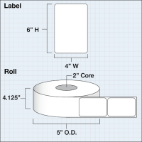 Etikettenrolle - DTM Poly White Matte (PWM) -...
