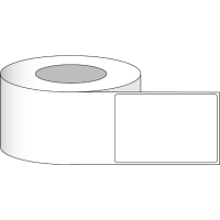 Etikettenrolle -  Poly White Matte (PWM) - Größe 102 x 152 mm (4" x 6" ) - 400 Etiketten - Etikettenrolle 76mm (3") Kern  /  152mm (6") Außen