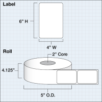 Etikettenrolle -  Poly White Matte (PWM) -...