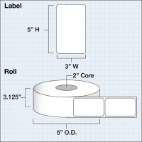 Etikettenrolle -  Poly White Matte Advanced (PWMA)  -...