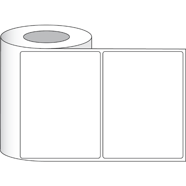 Etikettenrolle -  Poly White Matte Advanced (PWMA)  - Größe 203 x 152 mm (8" x 6" ) - 425 Etiketten - Etikettenrolle 76mm (3") Kern  /  152mm (6") Außen