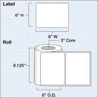 Etikettenrolle - DTM Poly White Matte Advanced (PWMA) -...