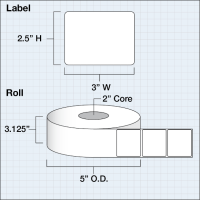 Etikettenrolle - DTM Poly White Matte Advanced (PWMA) -...