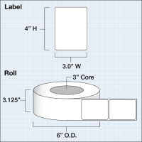 Etikettenrolle - DTM Paper Ice Matte (IM) -...