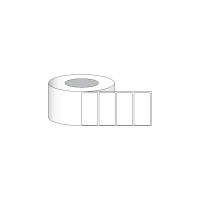 Etikettenrolle - DTM Cotton Fabric White (with Blackmark) - Größe 102 x 76 mm (4" x 3") - 450 Etiketten - Etikettenrolle 76mm (3") Kern  /  152mm (6") Außen