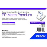 PP Matte Label Premium, Die-cut Fanfold Sheets with...