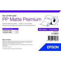 PP Matte Label Premium, Die-cut Roll, 102mm x 76mm, 365...