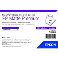 PP Matte Label Premium, Die-cut Fanfold Sheets with...