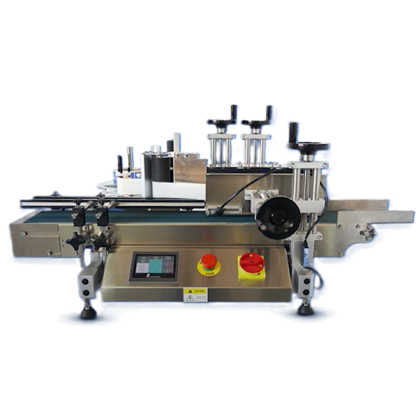 ELF-50 vollautomatische Flaschen Etikettiermaschine - platzsparende Etikettierung von Flaschen, Dosen, Gläser und andere zylindrische Verpackungen